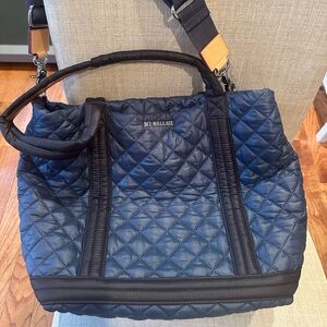 MZ Wallace navy blue tote with black details